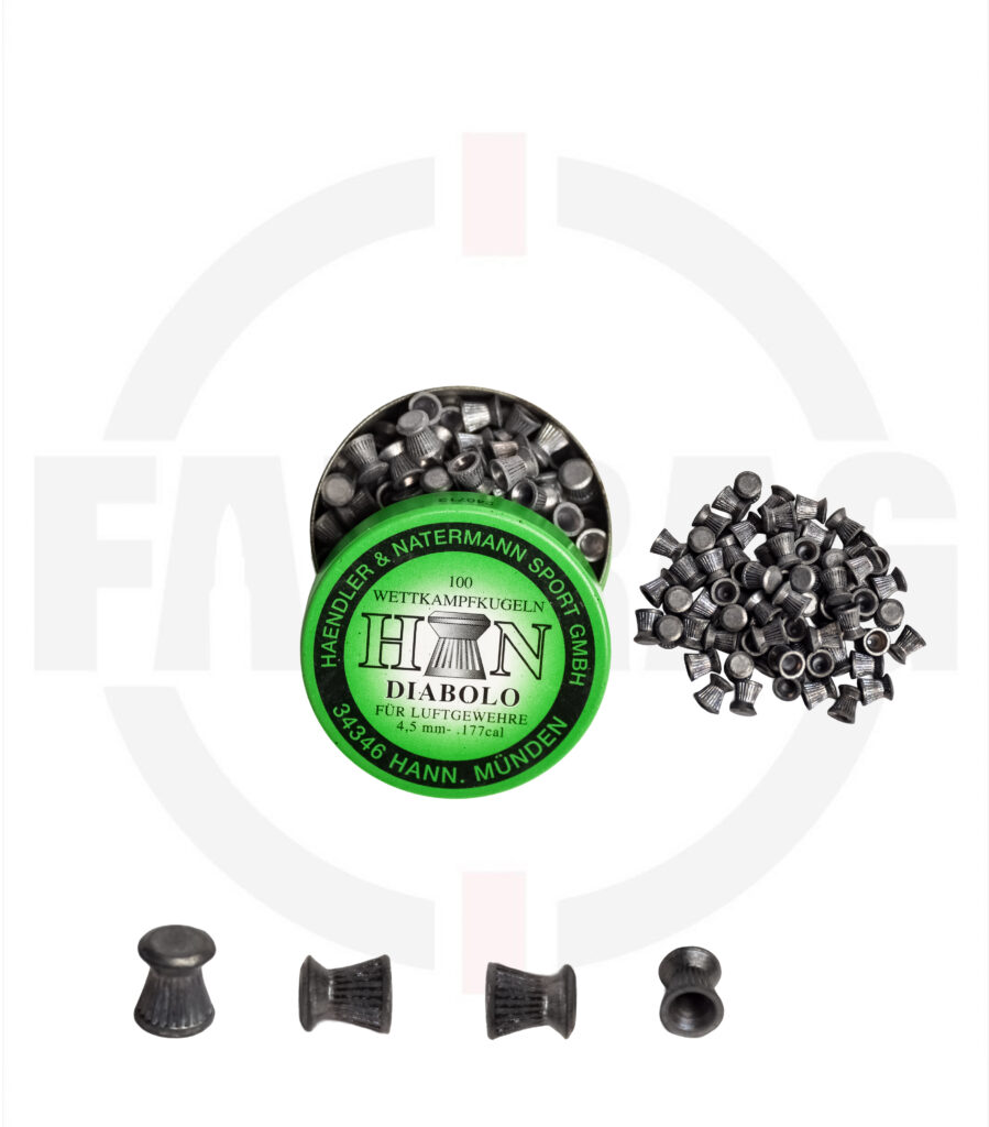 علبة رش H&N Diabolo عيار 4.5 مم (100 طلقة) ألماني للتدريب والمنافسات